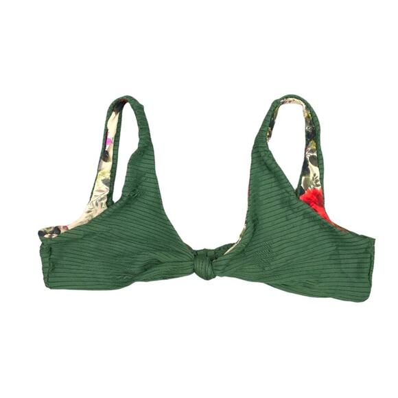 PQ Swim Reversible Bikini Top Emerald Ribbed Desert Rose - Picture 6 of 11